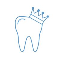 linear tooth with a crown